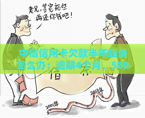 中信信用卡欠款半年起诉怎么办：逾期4个月，5000元，一年后的流程和结果