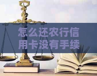 怎么还农行信用卡没有手续费：操作指南