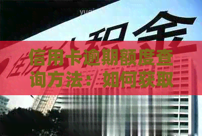 信用卡逾期额度查询方法：如何获取详细的信用额度信息