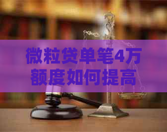 微粒贷单笔4万额度如何提高