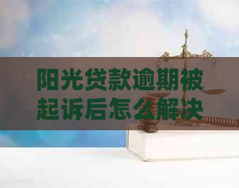 阳光贷款逾期被起诉后怎么解决