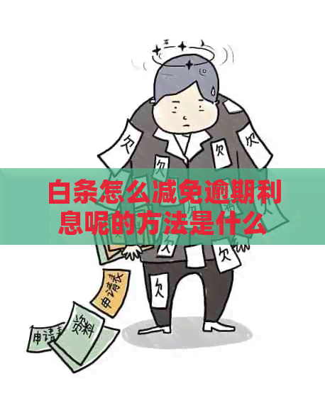 白条怎么减免逾期利息呢的方法是什么