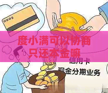 度小满可以协商只还本金嘛