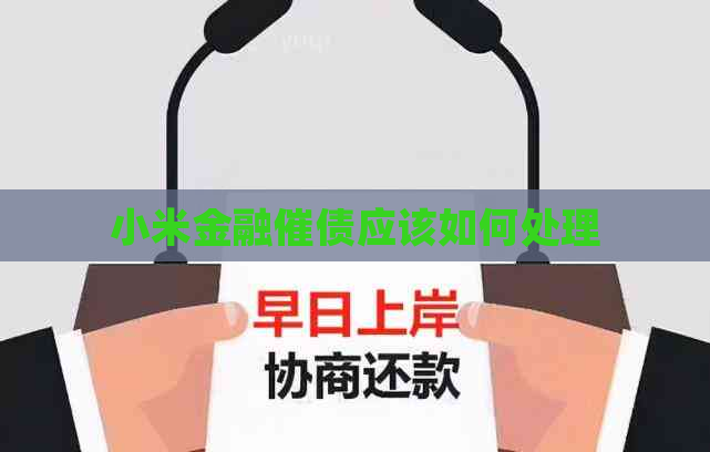 小米金融催债应该如何处理