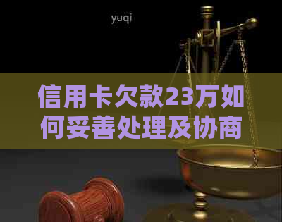 信用卡欠款23万如何妥善处理及协商还款方案，详解步骤和建议