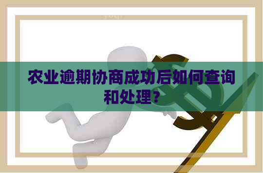 农业逾期协商成功后如何查询和处理？