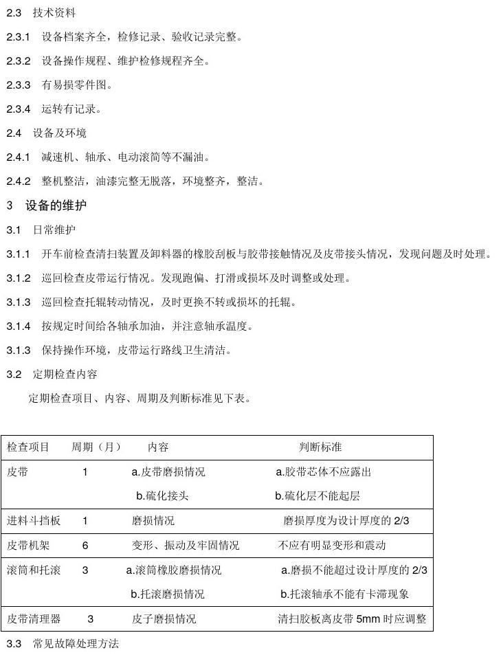 井下皮带运行记录：操作规程、检修记录及运行日志范本