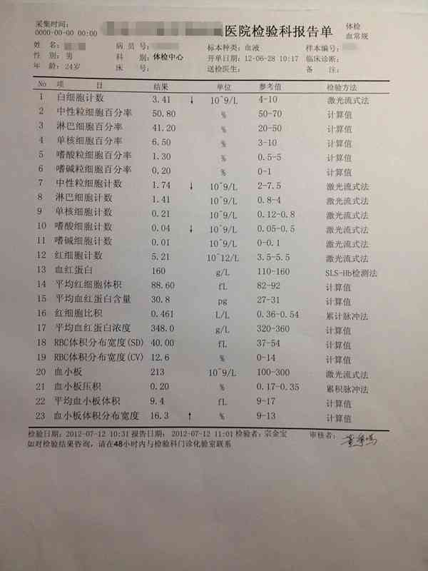 智能血常规检测报告解读系统